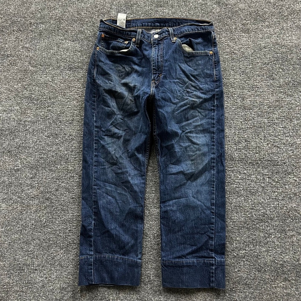 Levi's Jeans Mens Size 34 Blue 505 Regular Fit Straight Leg Dark Wash Denim